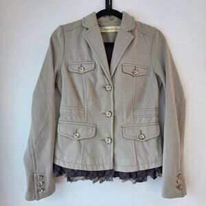 Daughters of the Liberation Anthropologie Blazer Jacket Grey Boho Bohemian 6